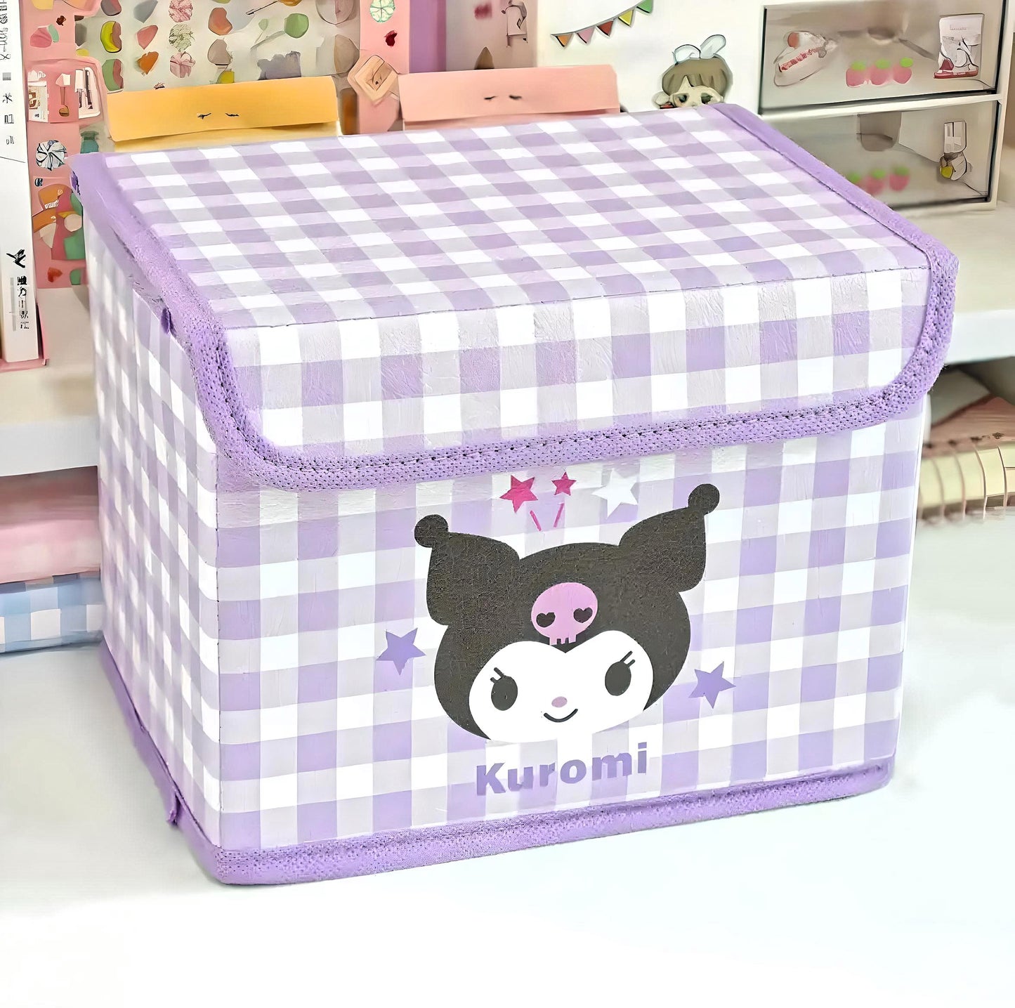 Kuromi Collapsible Desk Storage Bin