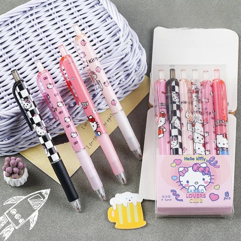 Kawaii Kitty Gel Pens - 6 Pack