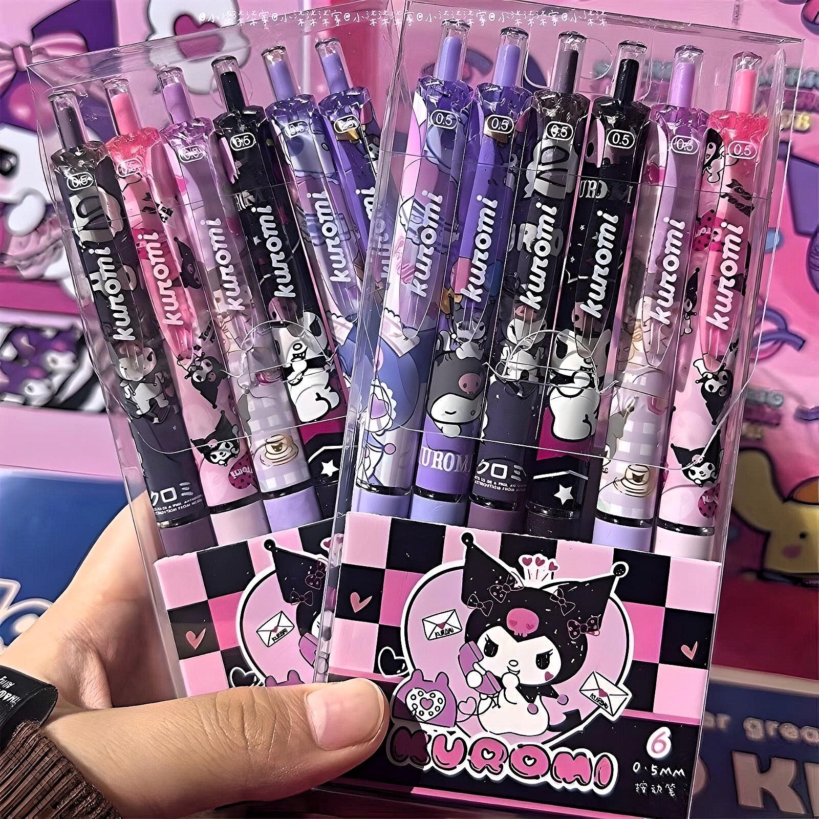 Kuromi Gel Pens - 6 Pack