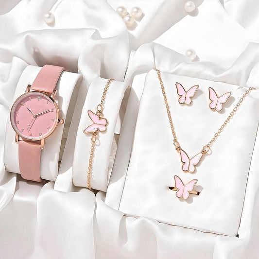 5 Pc Jewelry Set Including Quartz Watch