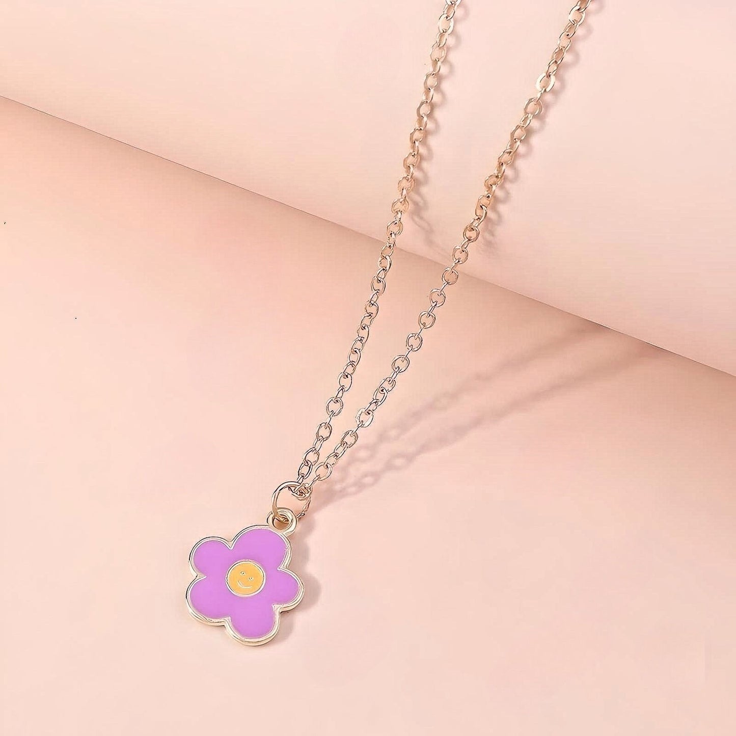 Lavender Flower Pendant with Chain