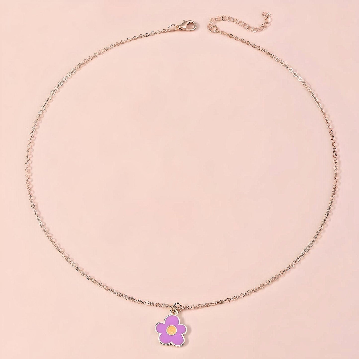 Lavender Flower Pendant with Chain