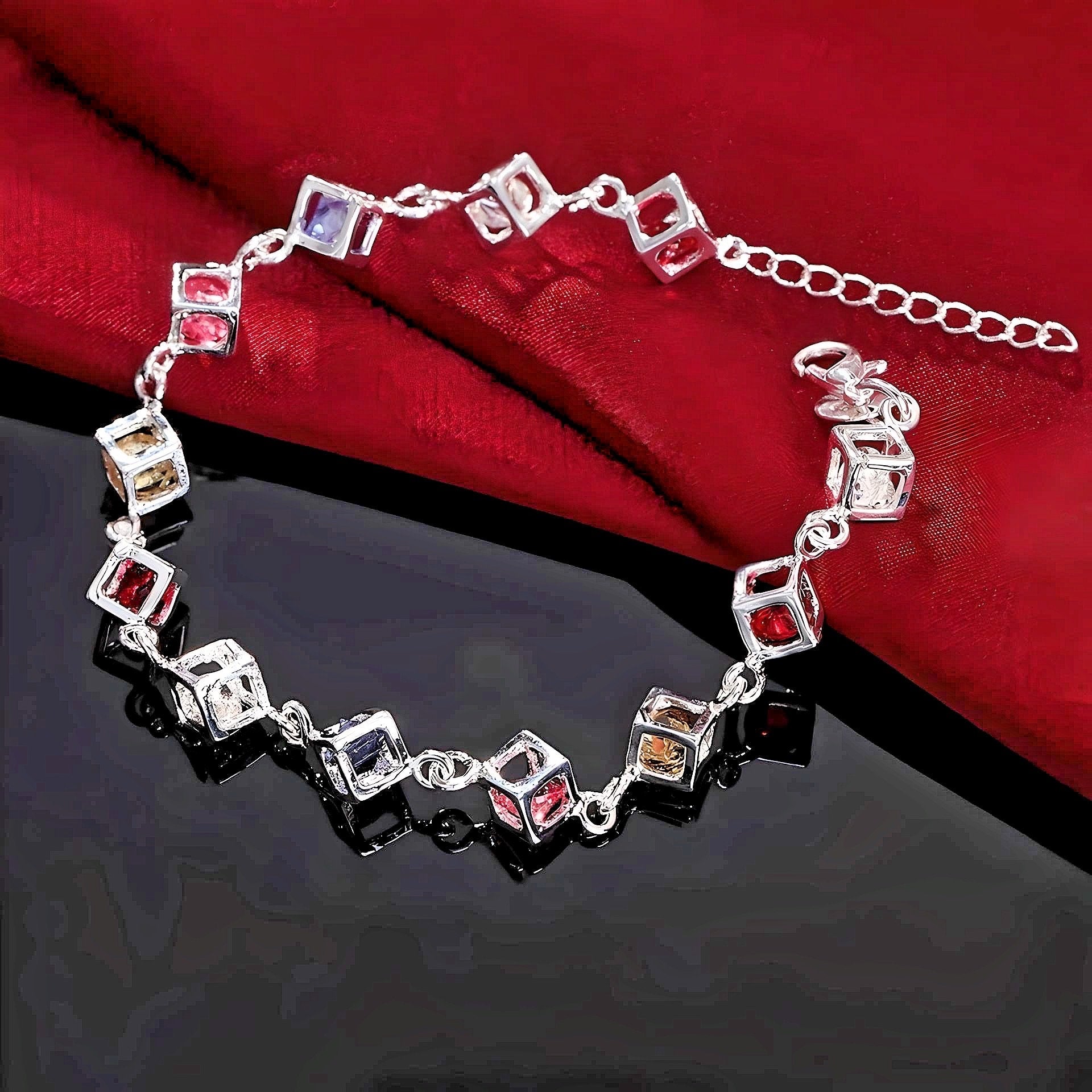 Sterling Silver Cubed Bracelet