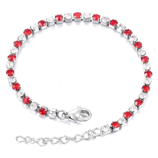 Stainless Steel Red Stone Bracelet