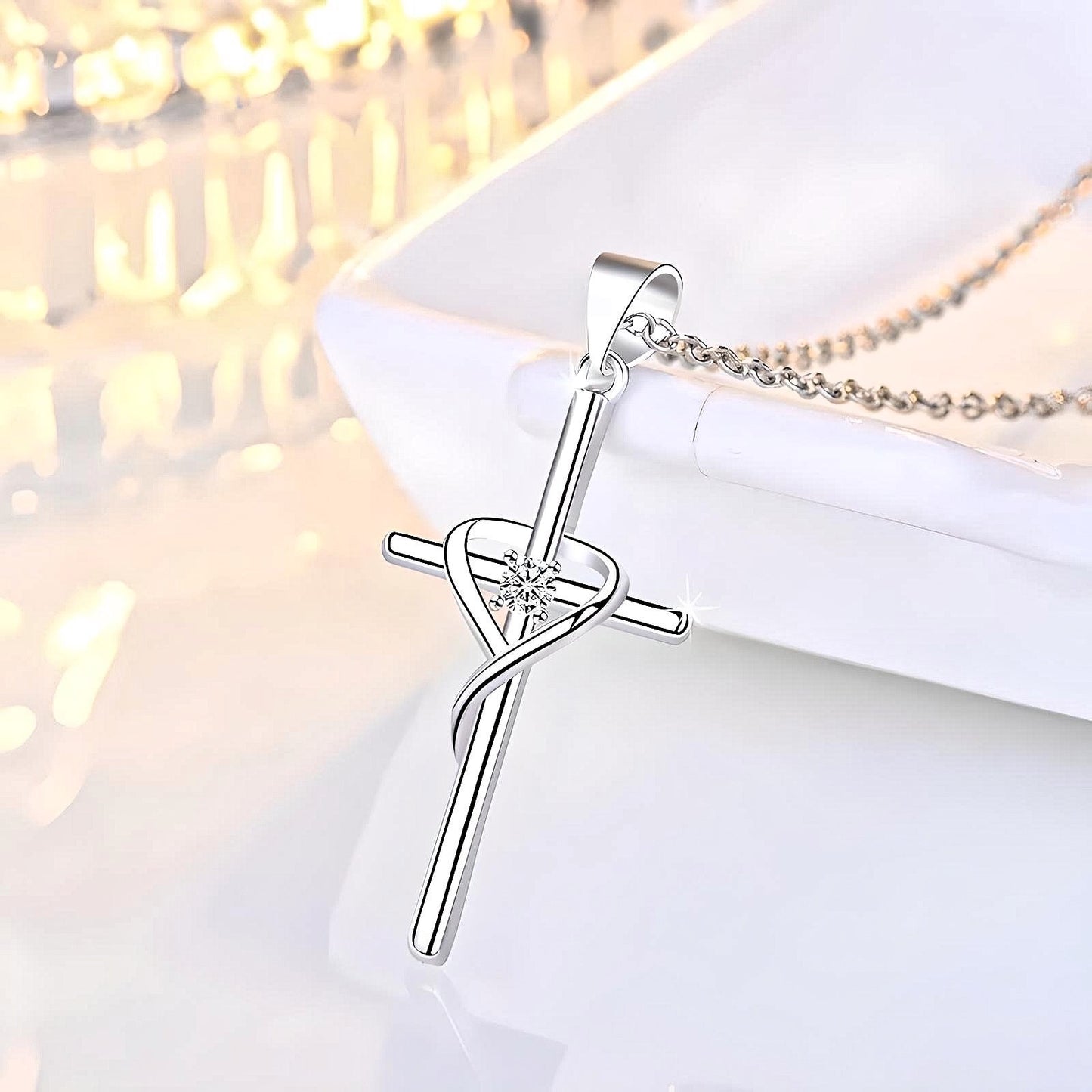 925 Sterling Silver Cross Pendant Necklace