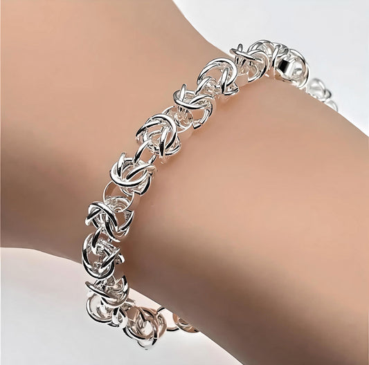 925 Sterling Silver Linked Chain Bracelet